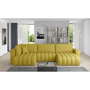 Coltar extensibil dreapta 6 locuri ELTAP, RT-45SA, Bonito, 350x175x92 cm, lemn/poliester, galben imagine