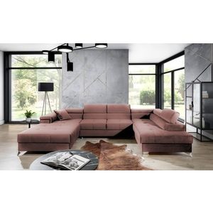 Coltar extensibil dreapta 5 locuri ELTAP, Edr-108, Eduardo, 337x205x88 cm, lemn/poliester, roz imagine