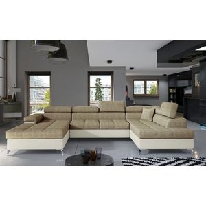 Coltar extensibil dreapta 5 locuri ELTAP, Edr-31, Eduardo, 337x205x88 cm, lemn/poliester, bej/crem imagine