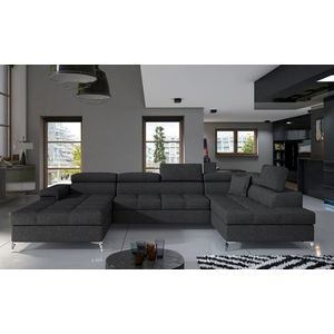 Coltar extensibil dreapta 5 locuri ELTAP, Edr-34, Eduardo, 337x205x88 cm, lemn/poliester, gri inchis imagine
