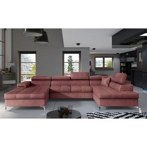 Coltar extensibil dreapta 5 locuri ELTAP, Edr-42, Eduardo, 337x205x88 cm, lemn/poliester, roz inchis imagine