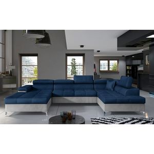 Coltar extensibil dreapta 5 locuri ELTAP, Edr-43, Eduardo, 337x205x88 cm, lemn/poliester, albastru inchis/gri imagine