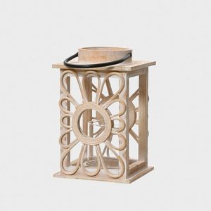 Felinar Trilium, Homla, 26 cm, lemn/metal, natur imagine