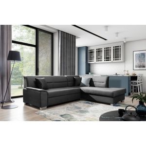 Coltar extensibil dreapta 4 locuri ELTAP, BR55, Bergen, 247x214x83 cm, lemn/poliester, gri inchis imagine
