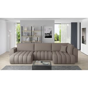 Coltar extensibil stanga 6 locuri ELTAP, LT-07SA, Bonito, 350x175x92 cm, lemn/poliester, bej imagine