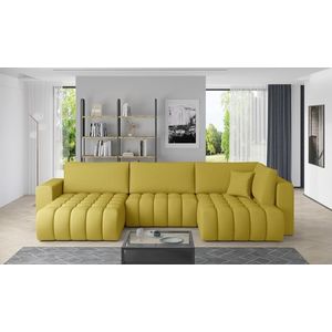 Coltar extensibil stanga 6 locuri ELTAP, LT-45SA, Bonito, 350x175x92 cm, lemn/poliester, galben imagine
