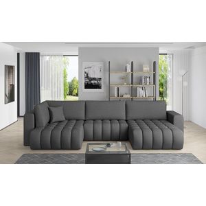 Coltar extensibil dreapta 6 locuri ELTAP, RT-05FL, Bonito, 350x175x92 cm, lemn/poliester, gri inchis imagine