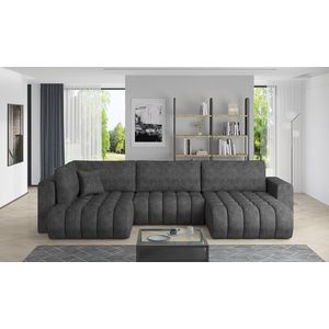 Coltar extensibil dreapta 6 locuri ELTAP, RT-05LE, Bonito, 350x175x92 cm, lemn/poliester, gri inchis imagine