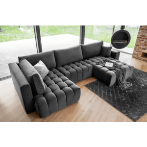 Coltar extensibil dreapta 6 locuri ELTAP, RT-06NU, Bonito, 350x175x92 cm, lemn/poliester, gri inchis imagine