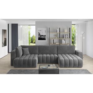 Coltar extensibil dreapta 6 locuri ELTAP, RT-06SO, Bonito, 350x175x92 cm, lemn/poliester, gri inchis imagine