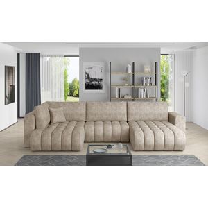 Coltar extensibil dreapta 6 locuri ELTAP, RT-18LE, Bonito, 350x175x92 cm, lemn/poliester, bej imagine