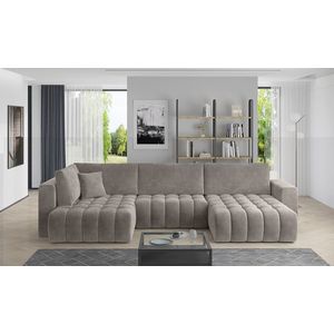 Coltar extensibil dreapta 6 locuri ELTAP, RT-18SO, Bonito, 350x175x92 cm, lemn/poliester, bej inchis imagine