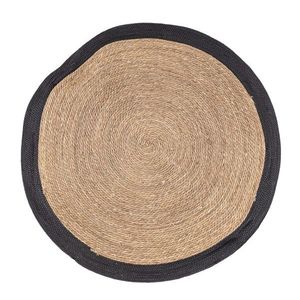 Covor Zahra, Bizzotto, Ø 120 cm, fibre naturale/hartie impletita, natural/negru imagine