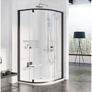 Cabina de dus semirotunda Ravak Pivot PSKK3 90x90cm negru imagine