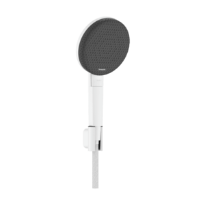 Set de dus Hansgrohe Raindance Alive Select S 125 3jet EcoSmart cu agatatoare si furtun de dus Designflex 160 cm alb mat imagine