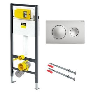 Set rezervor incastrat Viega Prevista cu cadru set de fixare si clapeta crom mat imagine