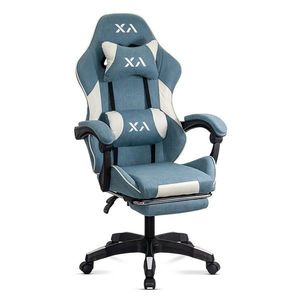 Scaun de gaming bleu OFF 295 din stofa cu spatar rabatabil imagine
