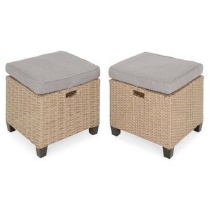 Set 2 tabureti BAXTER lungime 40 latime 40 inaltime 38 natur cu bej imagine