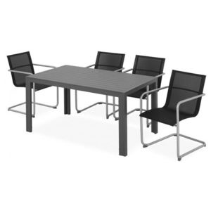 Set 4 scaune si masa HAVEN ESSEN antracit cu gri imagine