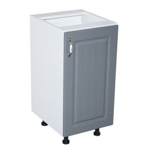 Corp inferior cu 1 usa Zebra, Alb/MDF GRI, fara blat, 40 x 82 x 50 cm imagine