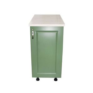 Corp inferior cu 1 Usa Zebra, Alb/MDF Verde si blat travertin 40 x 85 x 60 imagine