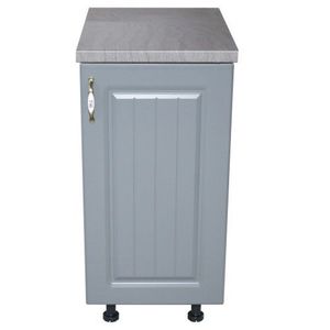 Corp inferior cu 1 Usa Zebra, Alb/MDF Gri, si blat Beton 40 x 85 x 60 imagine