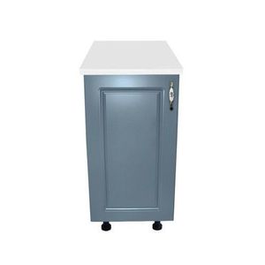 Corp inferior cu 1 Usa Zebra, Alb / MDF Albastru, si blat Alb 40 x 85 x 60 imagine