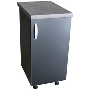 Corp inferior cu 1 Usa Zebra, Wenge / Negru si blat Beton 40 x 85 x 60 imagine