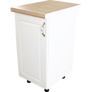 Corp inferior cu 1 Usa Zebra, Alb/MDF Alb lucios, si blat Artar 40 x 85 x 60 imagine