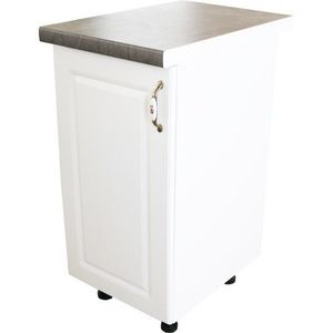 Corp inferior cu 1 Usa Zebra, Alb/MDF Alb lucios, si blat Beton 40 x 85 x 60 imagine