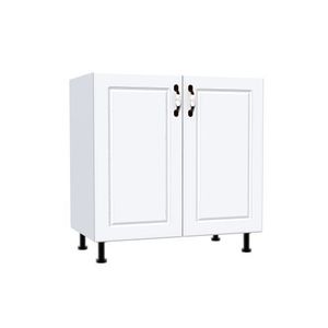 Corp inferior cu 2 usi 80 cm Zebra, Alba/MDF Alb Lucios, fara blat 80 x 82 x 50 imagine
