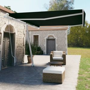 vidaXL Copertină autonomă retractabilă manual, antracit, 450x350 cm imagine