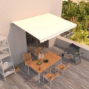 vidaXL Copertină retractabilă manual, crem, 400x350 cm imagine