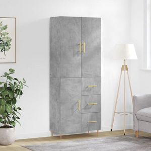 vidaXL Dulap înalt, gri beton, 69, 5x34x180, lemn compozit imagine