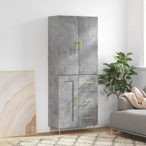vidaXL Dulap înalt, gri beton, 69, 5x34x180, lemn compozit imagine