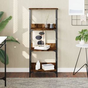 vidaXL Raft de cărți stejar afumat 50x33x117, 5 cm lemn prelucrat imagine