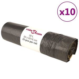 vidaXL Saci de gunoi cu șnururi 250 buc negru 35 L imagine