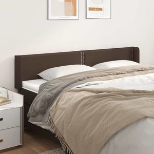 vidaXL Tăblie de pat cu aripioare maro 183x16x78/88 cm piele ecologică imagine