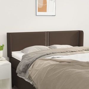vidaXL Tăblie de pat cu aripioare maro 147x16x78/88 cm piele ecologică imagine
