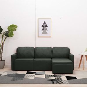 vidaXL Canapea extensibilă modulară, 3 locuri, gri, piele ecologică imagine