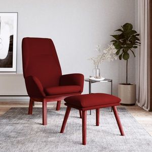 vidaXL Scaun de relaxare cu taburet, roșu vin, textil imagine