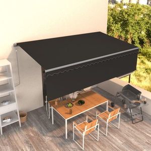 vidaXL Copertină retractabilă automat cu stor, antracit, 5x3 m imagine