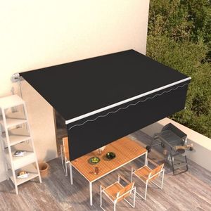 vidaXL Copertină retractabilă automat cu stor, antracit, 5x3 m imagine