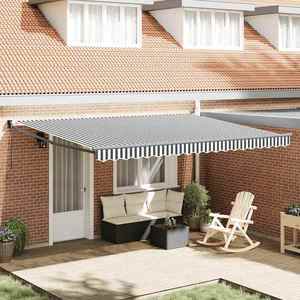 vidaXL Copertină retractabilă antracit/alb, 4, 5x3 m, textil/aluminiu imagine