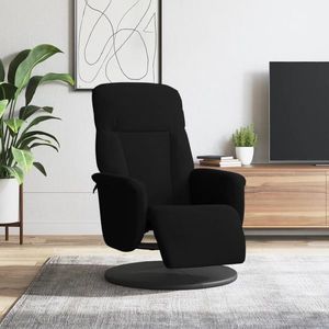vidaXL Fotoliu cu taburet, negru, catifea imagine