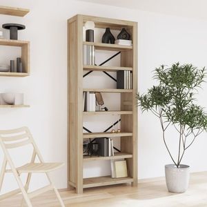 vidaXL Bibliotecă cu 7 rafturi, 80x30x200 cm, lemn masiv de acacia imagine
