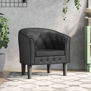 vidaXL Fotoliu tip cuvă, negru, piele ecologică imagine