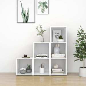 vidaXL Set de dulapuri TV, 3 piese, alb, lemn prelucrat imagine