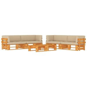 vidaXL Set mobilier paleți, 6 piese, maro miere, lemn de pin tratat imagine