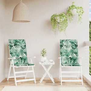 vidaXL Perne de scaun spătar înalt, 2 buc, model frunze, textil Oxford imagine